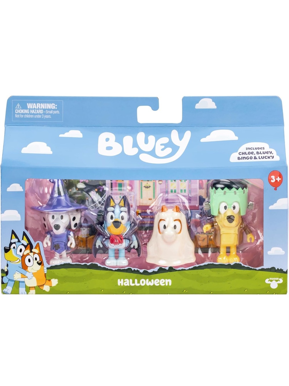 Bluey Halloween 4 Figure Pack bluey, Bingo, Chloe, & lucky 2.5 inch NWT NIB